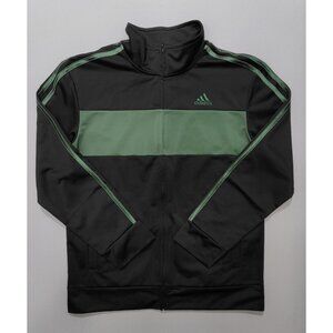 Adidas Boy's Black/Green Regular Fit Jacket Size 14/16